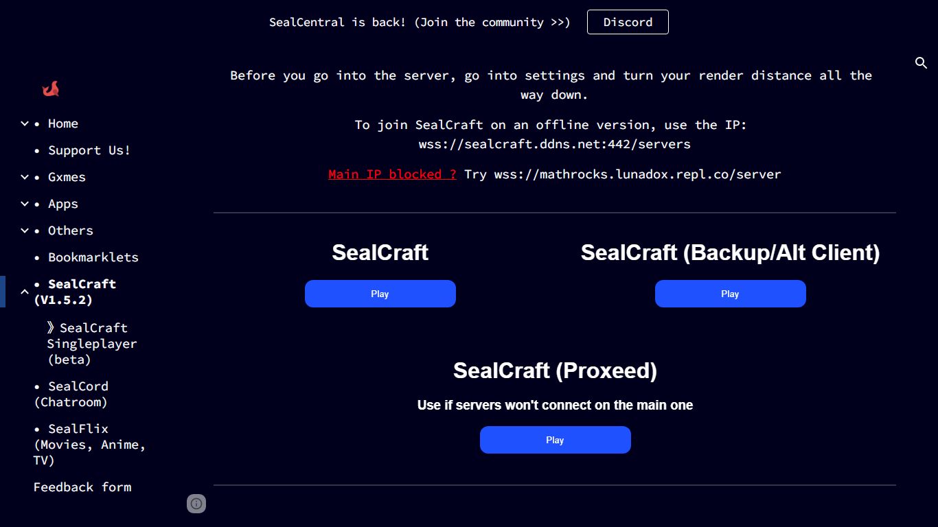 𝐒𝐞𝐚𝐥𝐂𝐞𝐧𝐭𝐫𝐚𝐥 - SealCraft (V1.5.2)